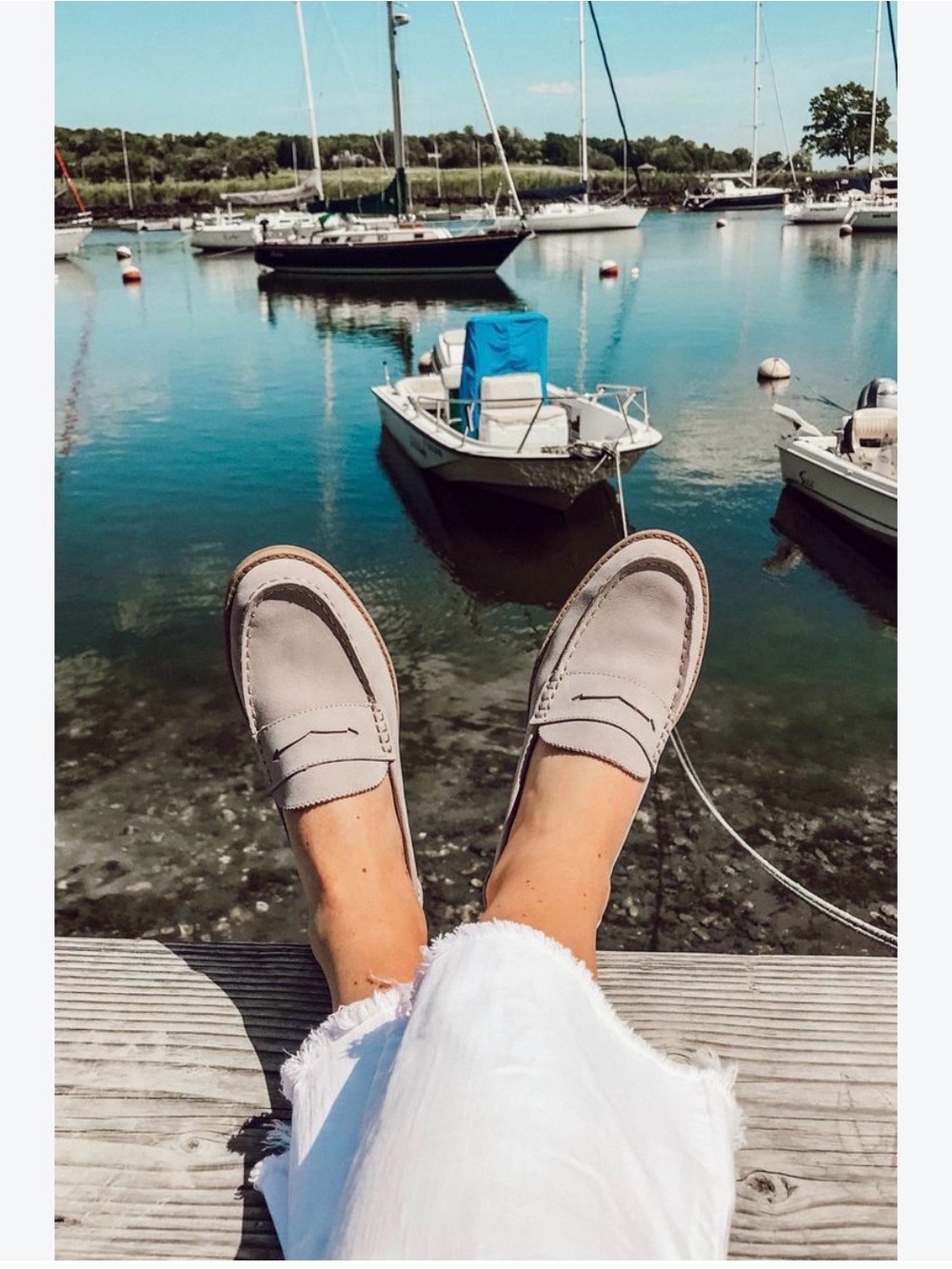 Sperry Seaport Women’s Light Gray Penny Loafers